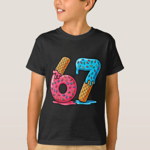 Camiseta Seis Sete Sorvete Drip Meme Legal Número 67 Engraç