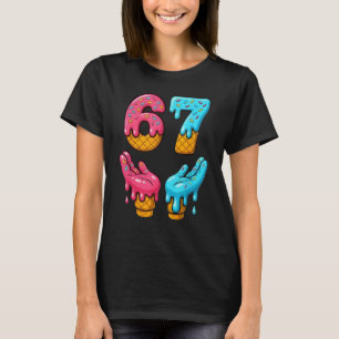Camiseta Seis Sete Sorvete Gota Meme 67 Engraçado Gen Alpha