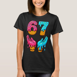 Camiseta Seis Sete Sorvete Gota Meme 67 Engraçado Gen Alpha