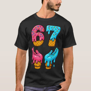 Camiseta Seis Sete Sorvete Gota Meme 67 Engraçado Gen Alpha