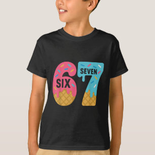 Camiseta Seis Sete Sorvete Gotejamento Meme Legal 67 Engraç