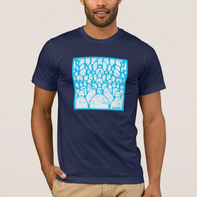 Camiseta Seixos azuis e brancos (Frente)