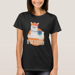 Camiseta Seja A Exceção Kawaii Funny Llama White & Orange