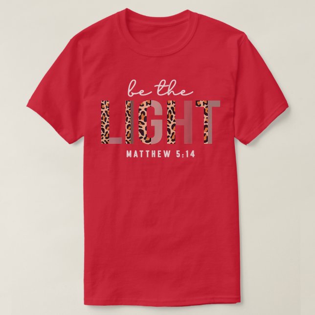 Camiseta Seja A Fé Leve Jesus Christian Boho Leopard Ch (Frente do Design)