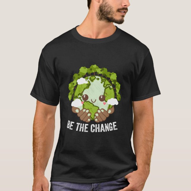 Camiseta Seja a Mudança Árvores Sustentáveis Madeira de Res (Frente)