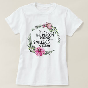 Camiseta SEJA A RAZÃO Fio Floral Rosa