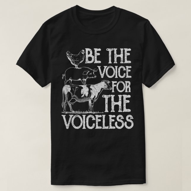 Camiseta Seja A Voz Do Veganismo Invisível Ve Orgânico (Frente do Design)
