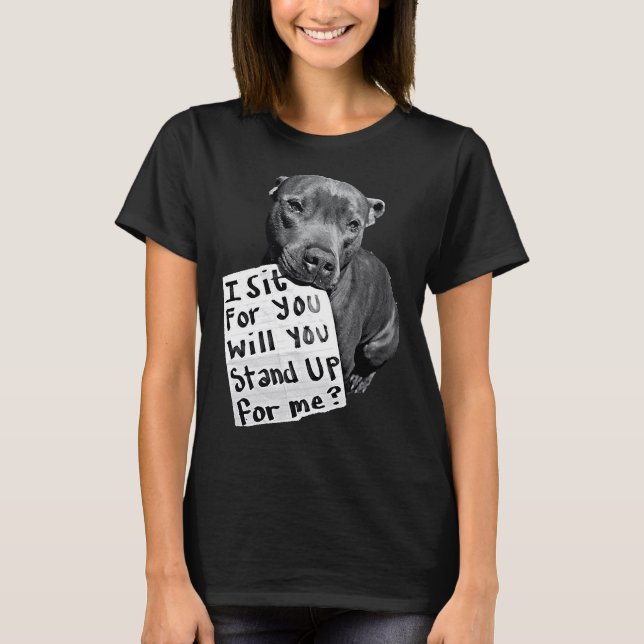 Camiseta Seja A Voz Para Os Pitbulls E Os Resgate (Frente)
