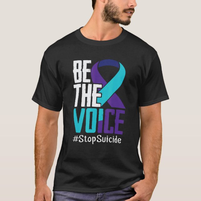 Camiseta Seja a Voz Pare com a Conscientização sobre Suicíd (Frente)