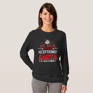 Camiseta Seja agradável ao recepcionista que o papai noel
