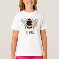 Seja Amável Design Floral Fofo Abelha Inspirador