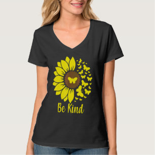Camiseta Seja Amável Girassóis Borboletas Jardim Casa  Gira