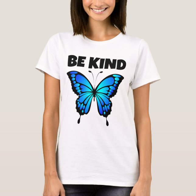 CAMISETA SEJA BEM AZUL BOTTERFLY LADIS T-SHIRT (Frente)