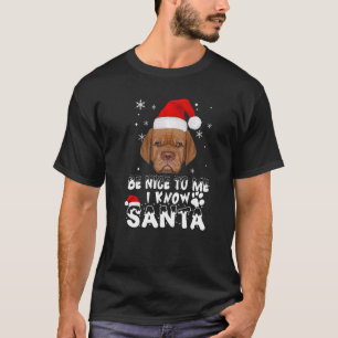 Camiseta Seja Bom Para Mim Eu Conheço o Papai Noel Cão Dogu