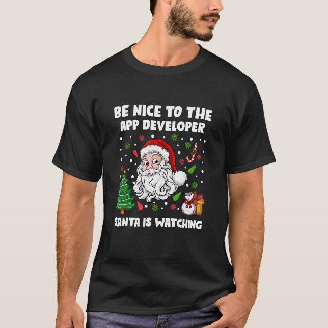 Camiseta Seja Bom Para O Natal Do Desenvolvedor De Aplicati (Frente)