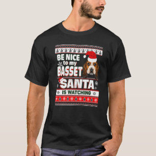 Camiseta Seja Bom Para Os Meus Papais noeis De Cachorro De