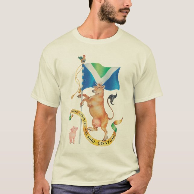 Camiseta Seja corajoso. Seja amável. Vai o Vegan. (Frente)