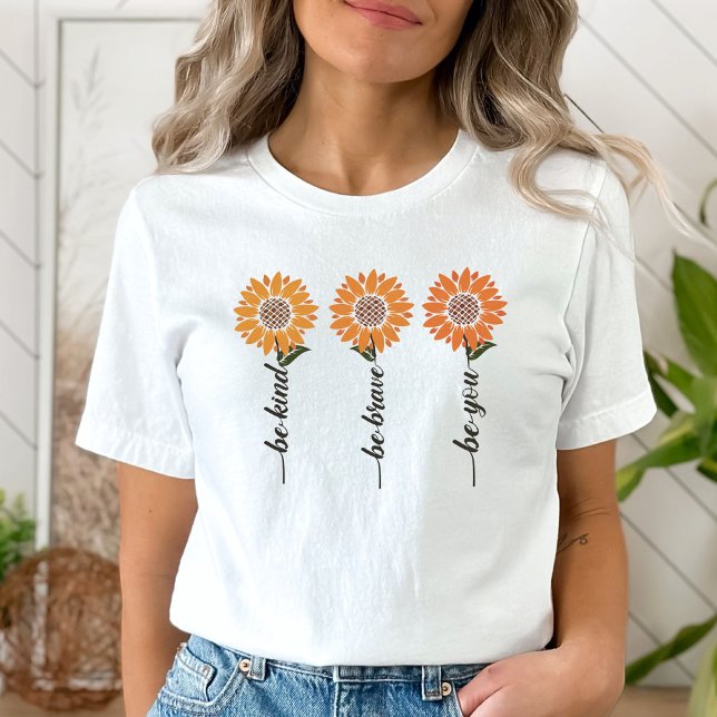 Camiseta Seja Corajoso Seja Sua Camiseta, Motivação Feminin (Criador carregado)