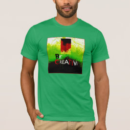 Camiseta "Seja criativo", verde, amarelo, Abstrato