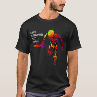 Camiseta Seja Crime Do Gay Color Skeleton Engraçado LGBT