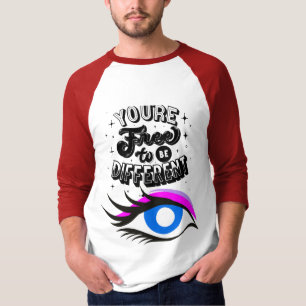 Camiseta Seja diferente" Camisa-T de slogan masculino