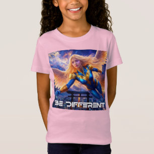 Camiseta SEJA DIFERENTE - Heroína Anjo Feminino Acima de Tó