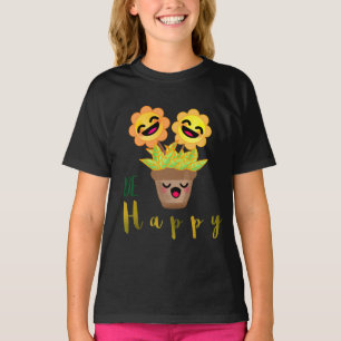 Camiseta Seja feliz com o sorriso de girassol