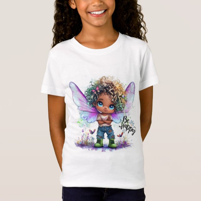 Camiseta Seja Feliz Lil Fairy Kids T-Shirt (Frente)