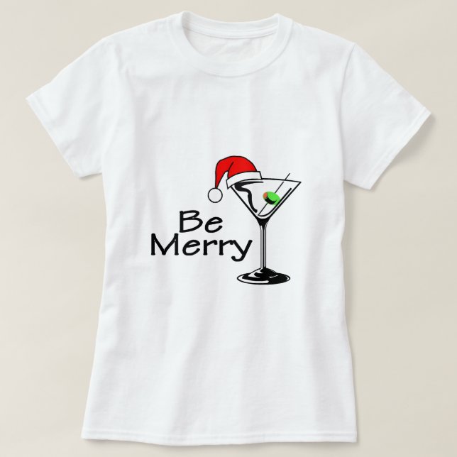 Camiseta Seja Feliz Natal Martini (Frente do Design)
