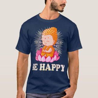 Camiseta Seja feliz pequeno Buda