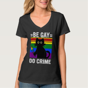 Camiseta Seja Gay Do Crime Black Cat