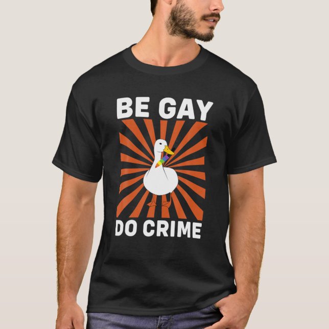 Camiseta Seja Gay Do Crime Engraçado Presente (Frente)