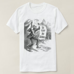 CAMISETA SEJA GAY, FAÇA CRIME VINTAGE IMPRESSÃO