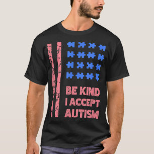 Camiseta Seja gentil, aceito Autismo A Consciência de Bande