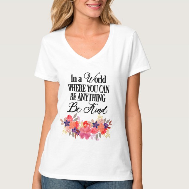 Camiseta Seja gentil - Aquarela Floral (Frente)