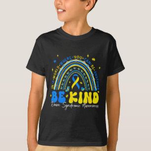Camiseta Seja Gentil Arco-íris Conscientização Síndrome de