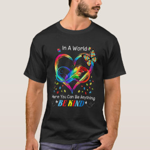 Camiseta Seja Gentil Autismo Borboleta Puzzle Infinito Cora
