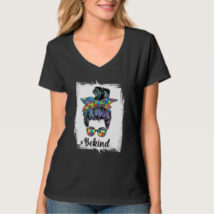 Camiseta Seja gentil Autismo Conscientista Mensagem Mamã Me