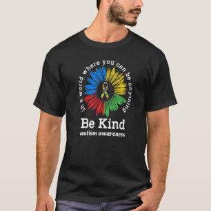 Camiseta Seja Gentil Autismo Conscientização Fita Girassol