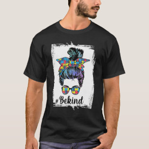 Camiseta Seja gentil Autismo Sensibilização Mensageira Mulh