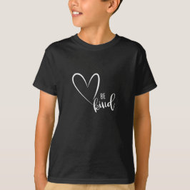 Camiseta Seja gentil, bondade, amor, coração vermelho, cami