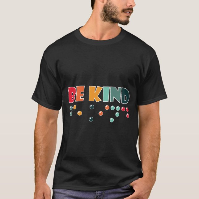 Camiseta Seja gentil com a consciência da cegueira da liter (Frente)