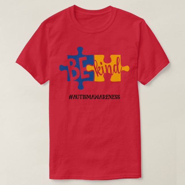 Camiseta Seja gentil com a consciência do autismo Clássico (Frente do Design)