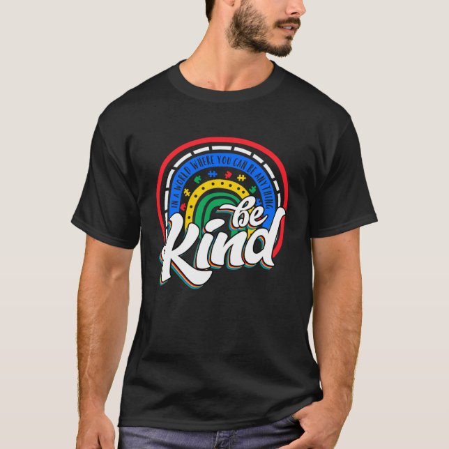 Camiseta Seja gentil com a consciência Rainbow Escolha gent (Frente)