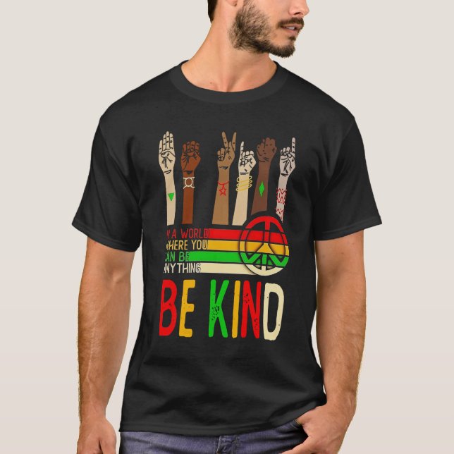 Camiseta Seja gentil com a diversidade de paz - Unidade e i (Frente)