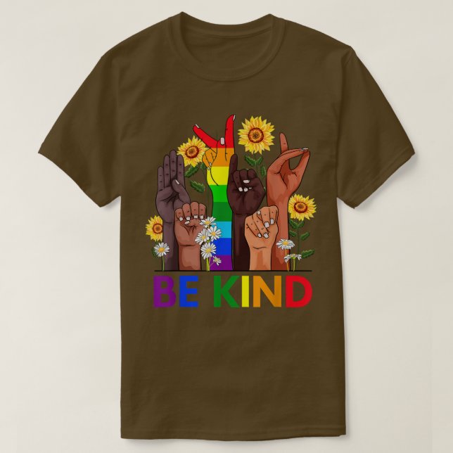 Camiseta Seja gentil com a linguagem LGBT BLM (Frente do Design)