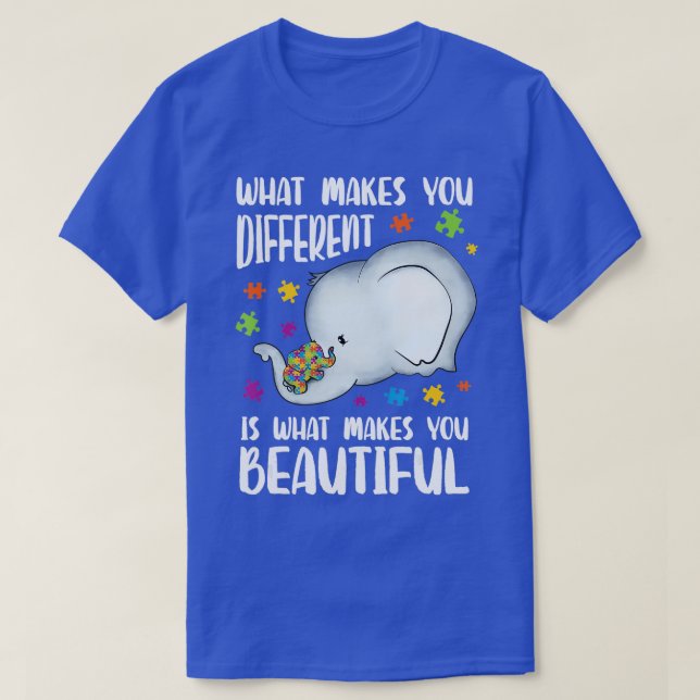 Camiseta Seja gentil com elefante Mãe autismo Criança Autis (Frente do Design)
