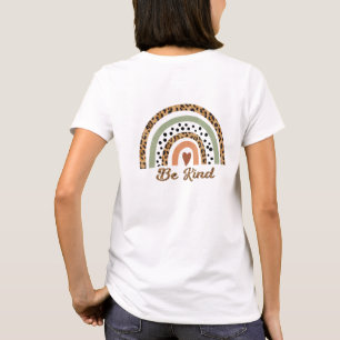 Camiseta Seja gentil com Leopardo, imprima arco-íris para