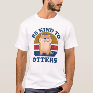 Camiseta Seja Gentil Com Lontras Homens Mulheres Crianças M