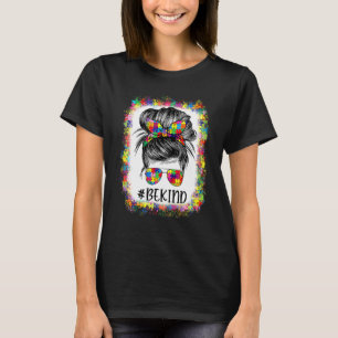 Camiseta Seja gentil com o Autismo Mensagem Cabelo de freio